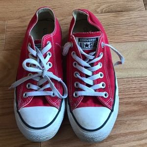 Women’s red converse sneakers